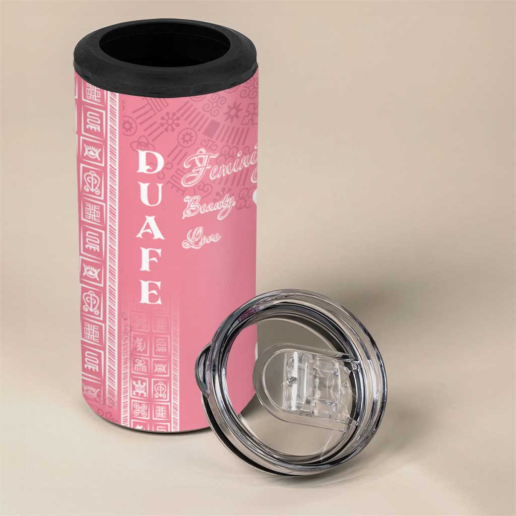 Personalized Adinkra Akan Culture 4 in 1 Can Cooler Tumbler Women's Day Duafe Symbol