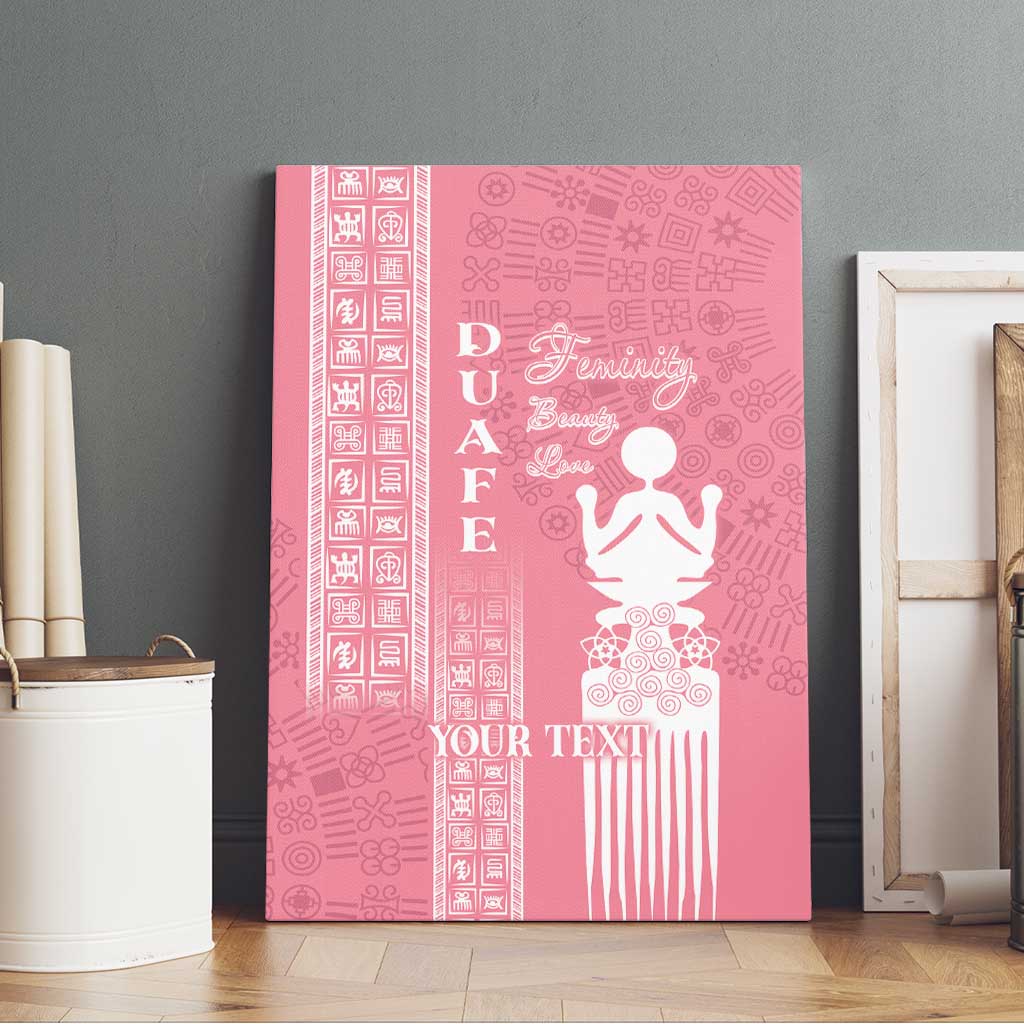 Personalized Adinkra Akan Culture Canvas Wall Art Women's Day Duafe Symbol