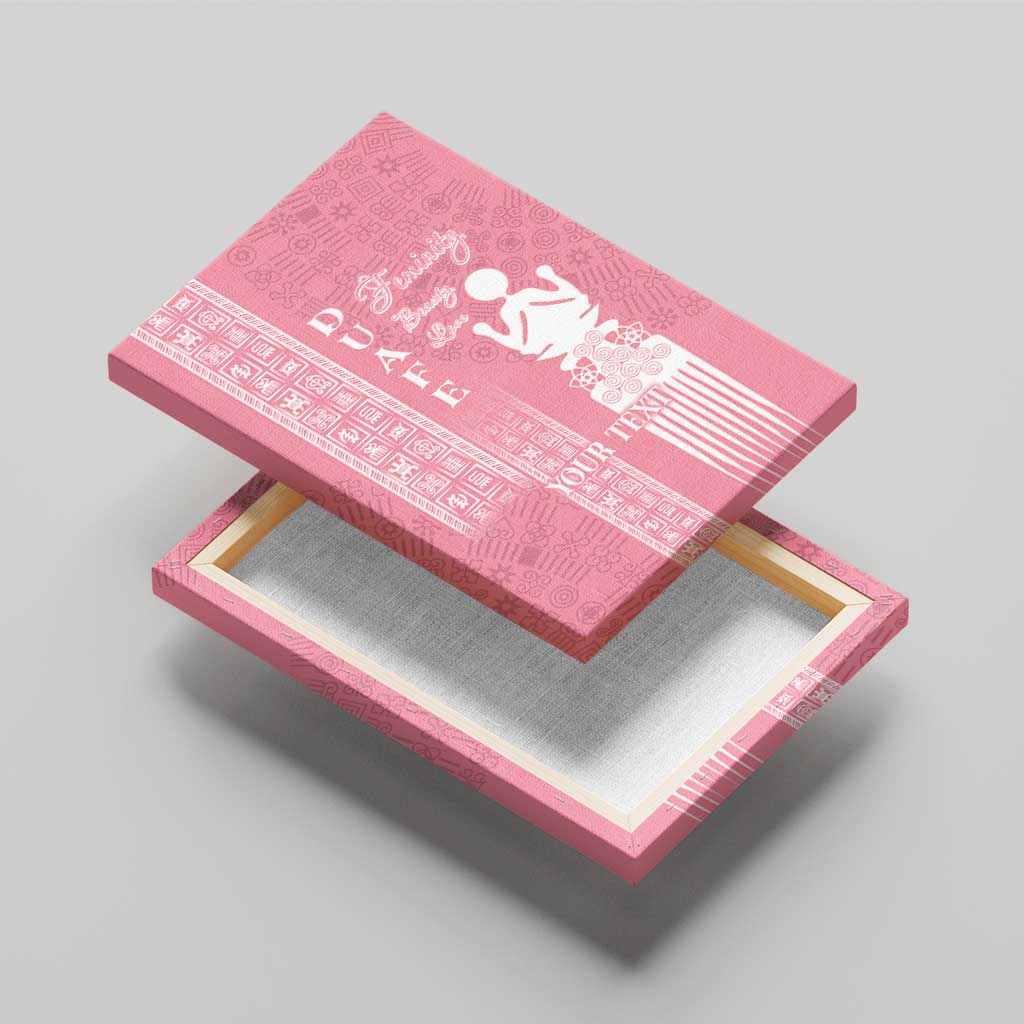 Personalized Adinkra Akan Culture Canvas Wall Art Women's Day Duafe Symbol