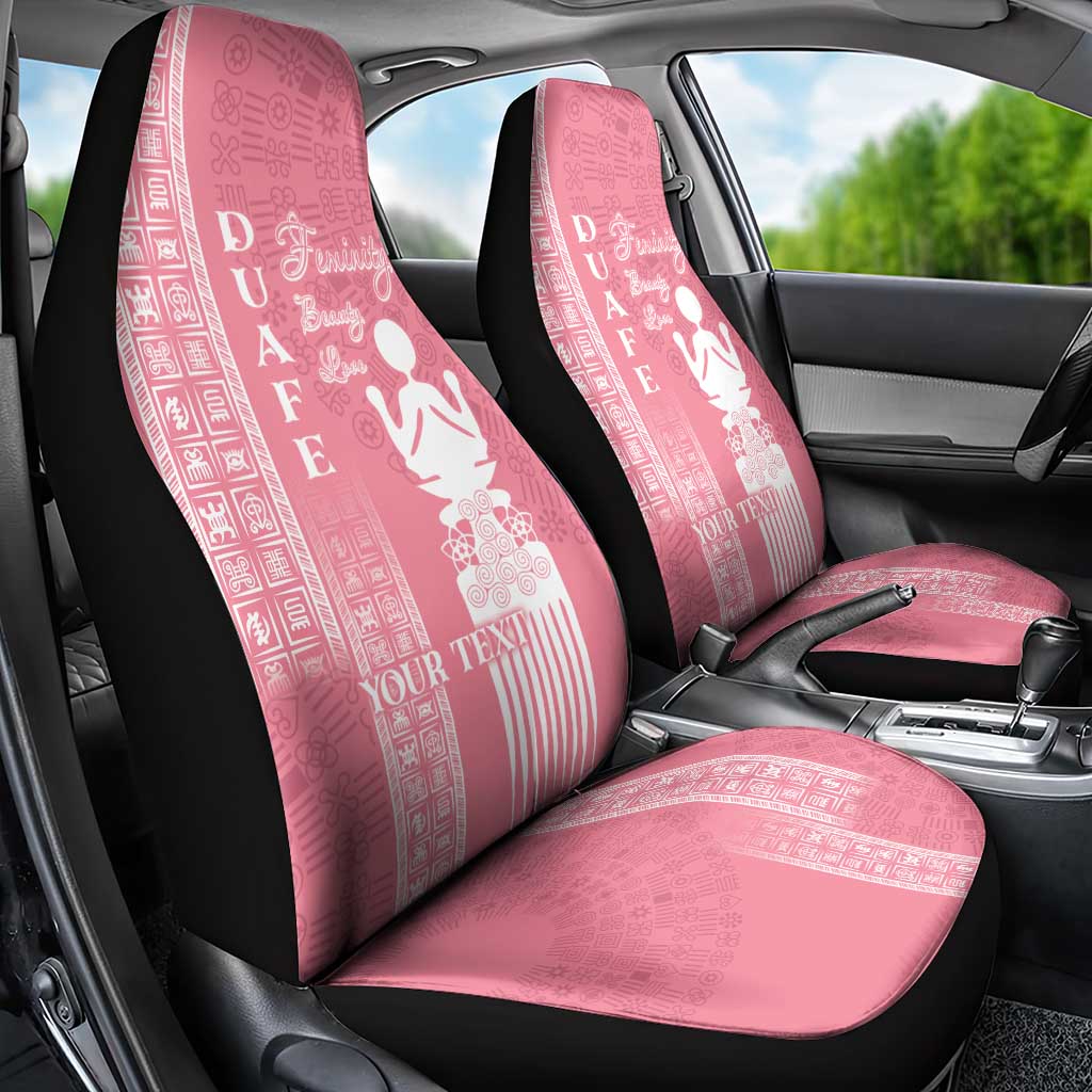 Personalized Adinkra Akan Culture Car Seat Cover Women's Day Duafe Symbol