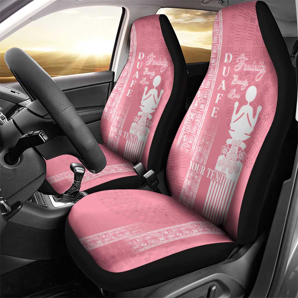 Personalized Adinkra Akan Culture Car Seat Cover Women's Day Duafe Symbol
