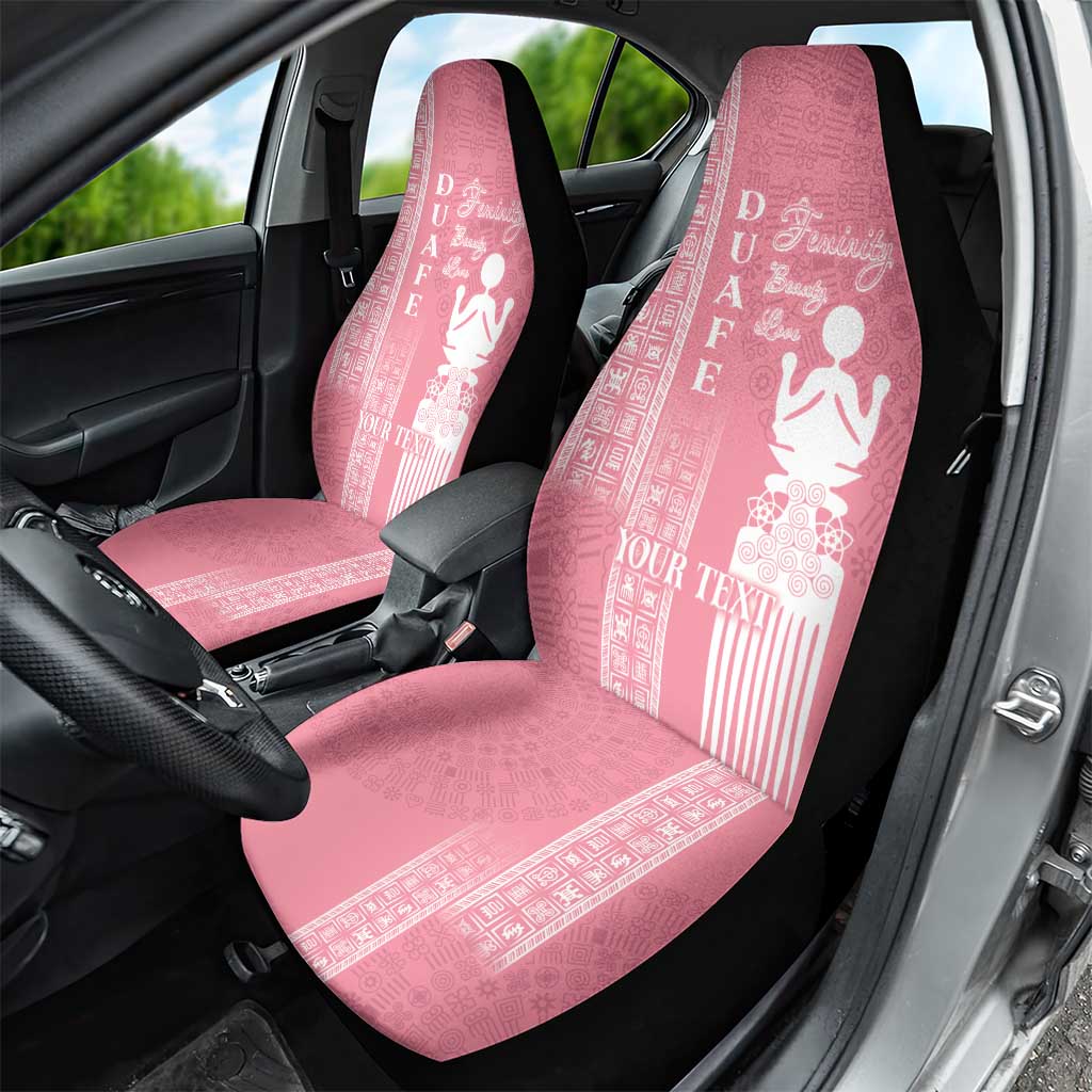 Personalized Adinkra Akan Culture Car Seat Cover Women's Day Duafe Symbol