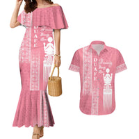 Personalized Adinkra Akan Culture Couples Matching Mermaid Dress and Hawaiian Shirt Women's Day Duafe Symbol