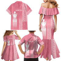 Personalized Adinkra Akan Culture Family Matching Mermaid Dress and Hawaiian Shirt Women's Day Duafe Symbol