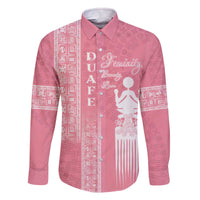 Personalized Adinkra Akan Culture Family Matching Off The Shoulder Long Sleeve Dress and Hawaiian Shirt Women's Day Duafe Symbol