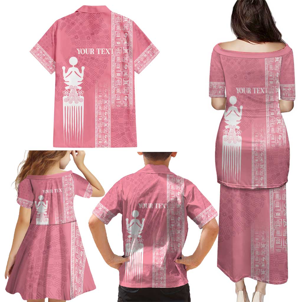 Personalized Adinkra Akan Culture Family Matching Puletasi and Hawaiian Shirt Women's Day Duafe Symbol