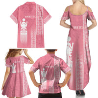 Personalized Adinkra Akan Culture Family Matching Summer Maxi Dress and Hawaiian Shirt Women's Day Duafe Symbol