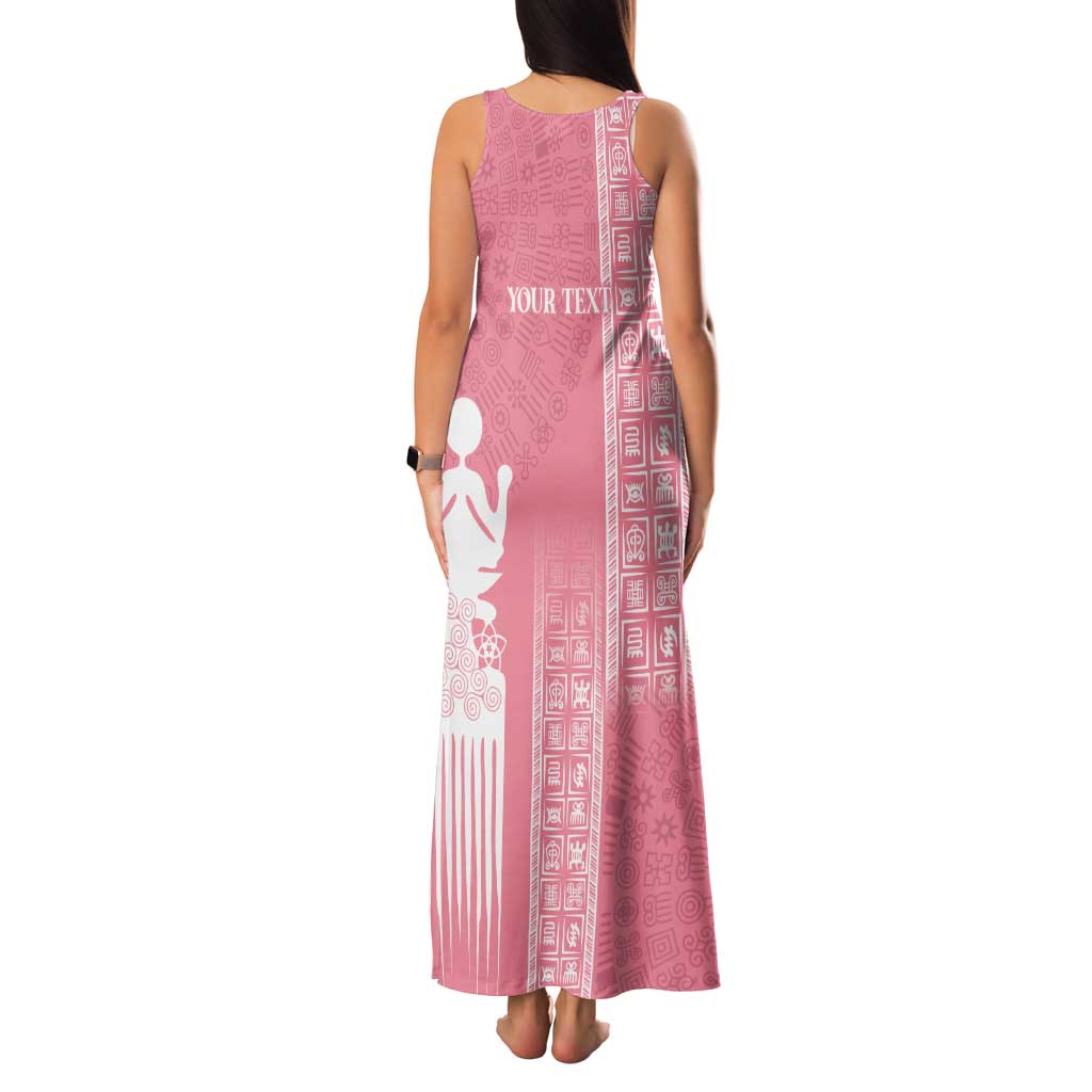 Personalized Adinkra Akan Culture Family Matching Tank Maxi Dress and Hawaiian Shirt Women's Day Duafe Symbol