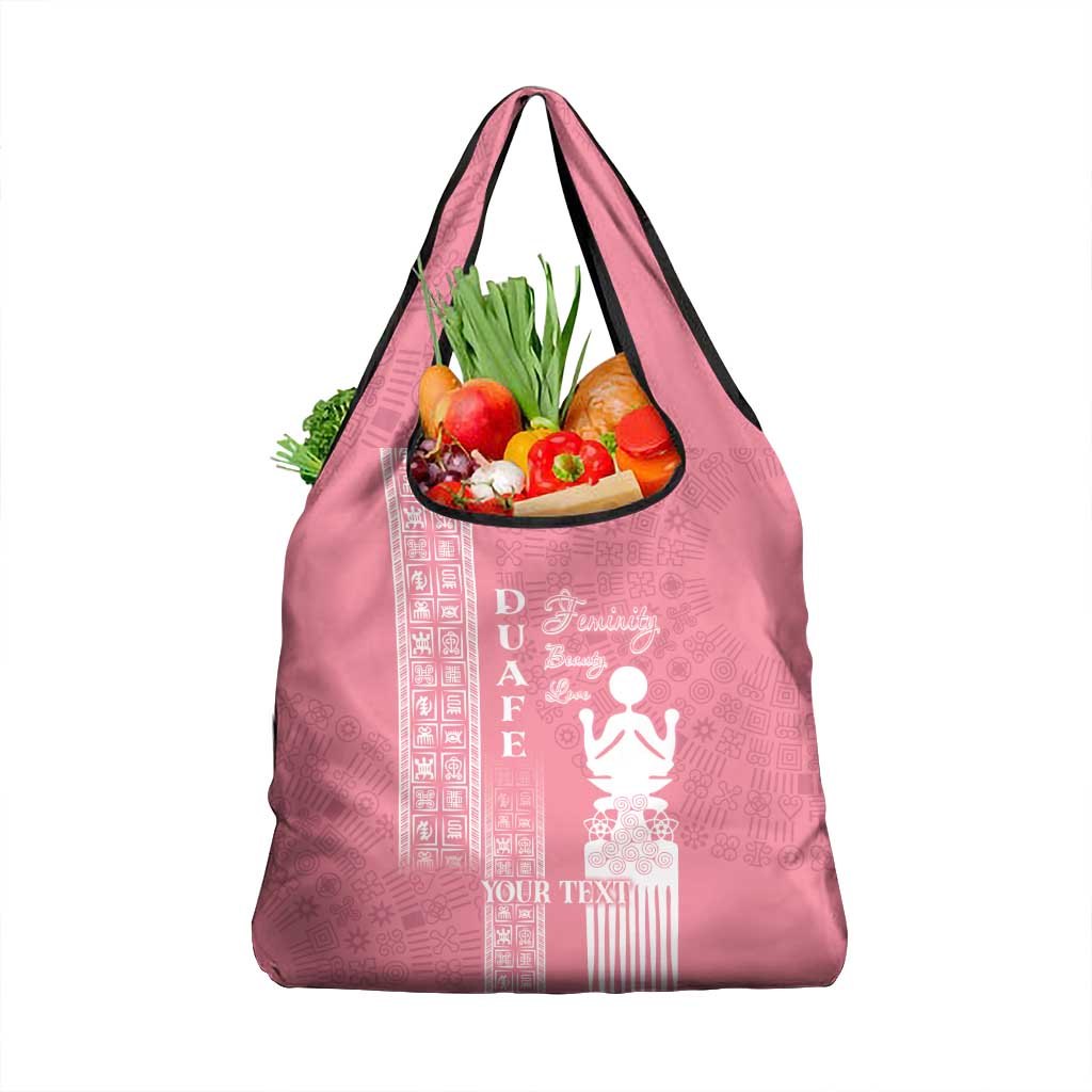 Personalized Adinkra Akan Culture Grocery Bag Women's Day Duafe Symbol