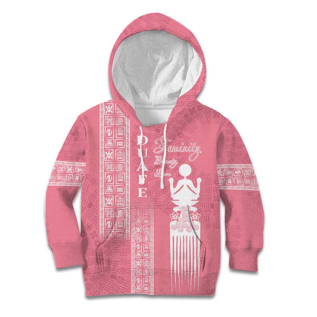 Personalized Adinkra Akan Culture Kid Hoodie Women's Day Duafe Symbol