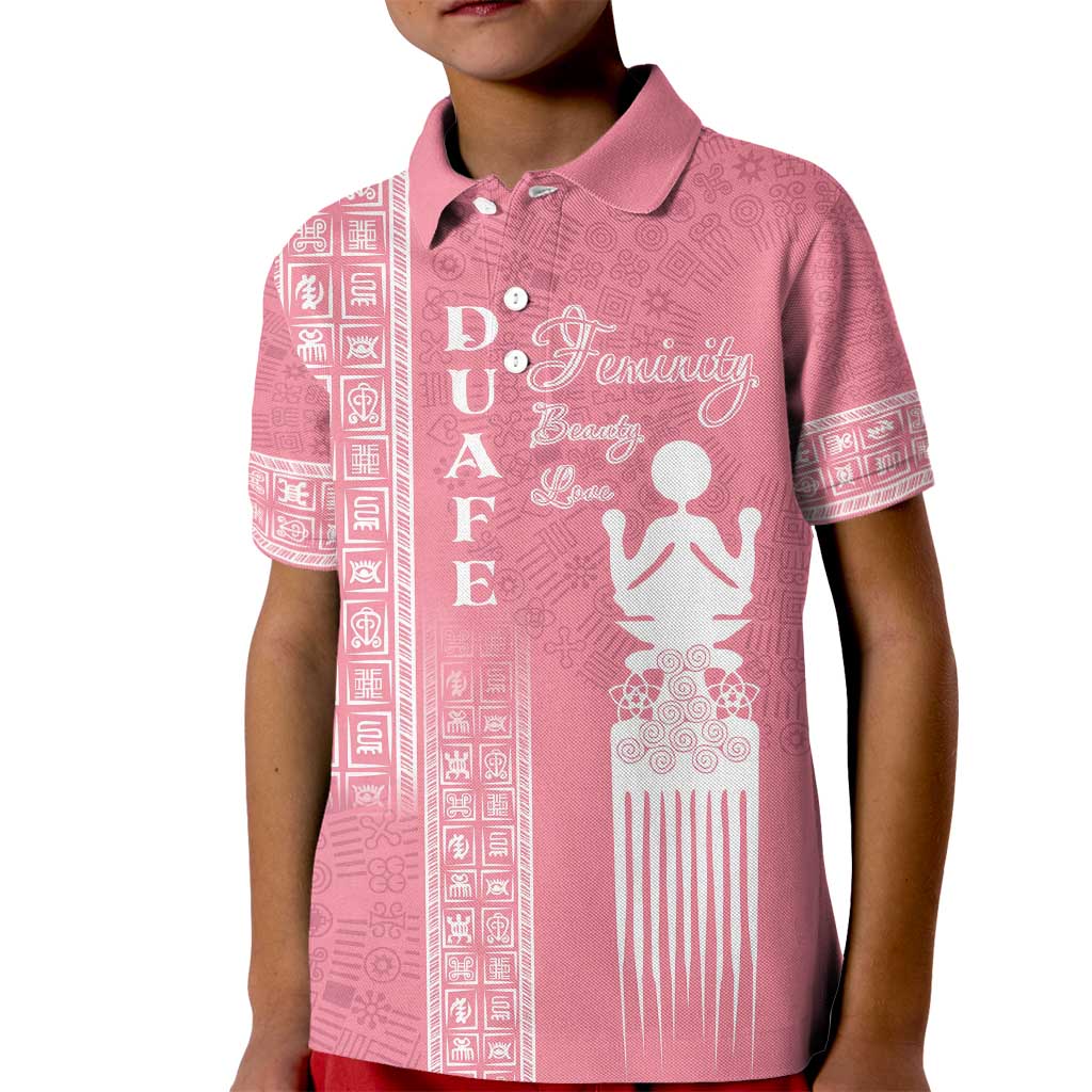 Personalized Adinkra Akan Culture Kid Polo Shirt Women's Day Duafe Symbol