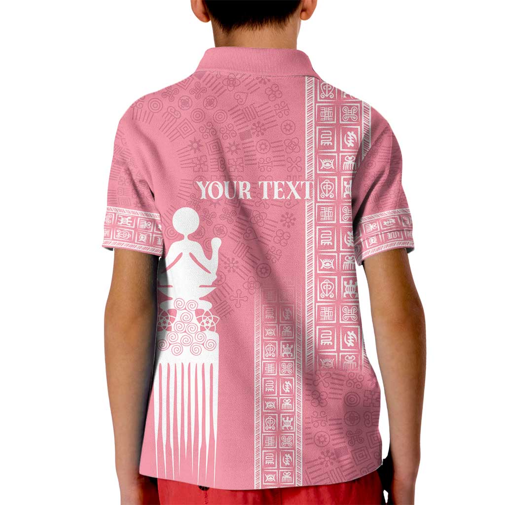 Personalized Adinkra Akan Culture Kid Polo Shirt Women's Day Duafe Symbol