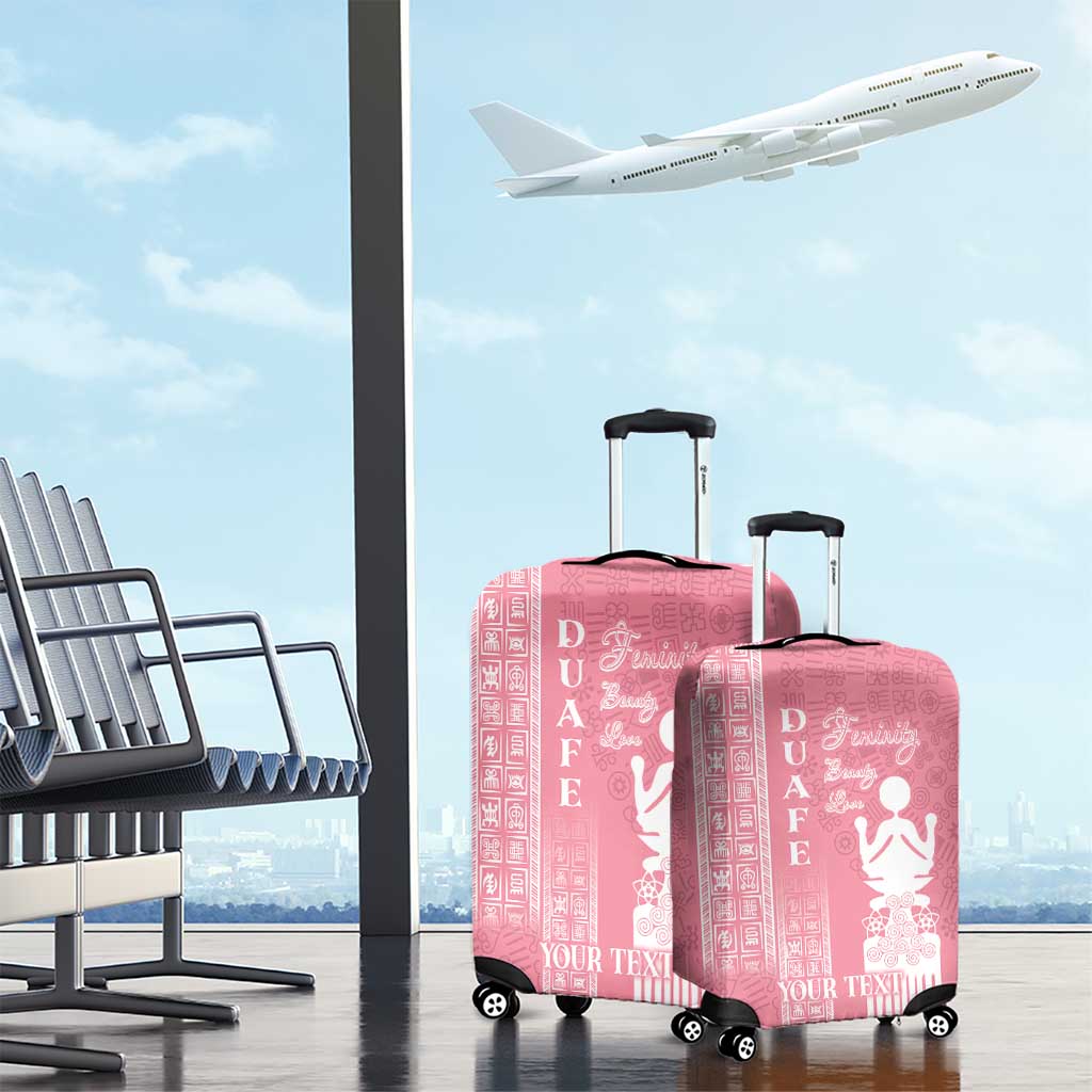 Personalized Adinkra Akan Culture Luggage Cover Women's Day Duafe Symbol