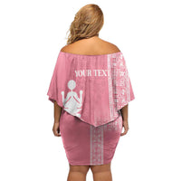 Personalized Adinkra Akan Culture Off Shoulder Short Dress Women's Day Duafe Symbol