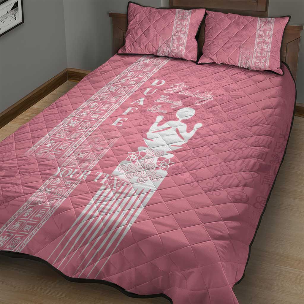 Personalized Adinkra Akan Culture Quilt Bed Set Women's Day Duafe Symbol