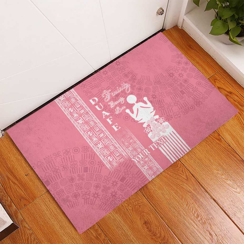 Personalized Adinkra Akan Culture Rubber Doormat Women's Day Duafe Symbol
