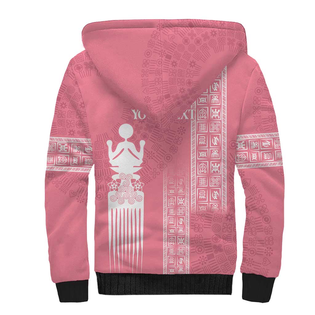 Personalized Adinkra Akan Culture Sherpa Hoodie Women's Day Duafe Symbol