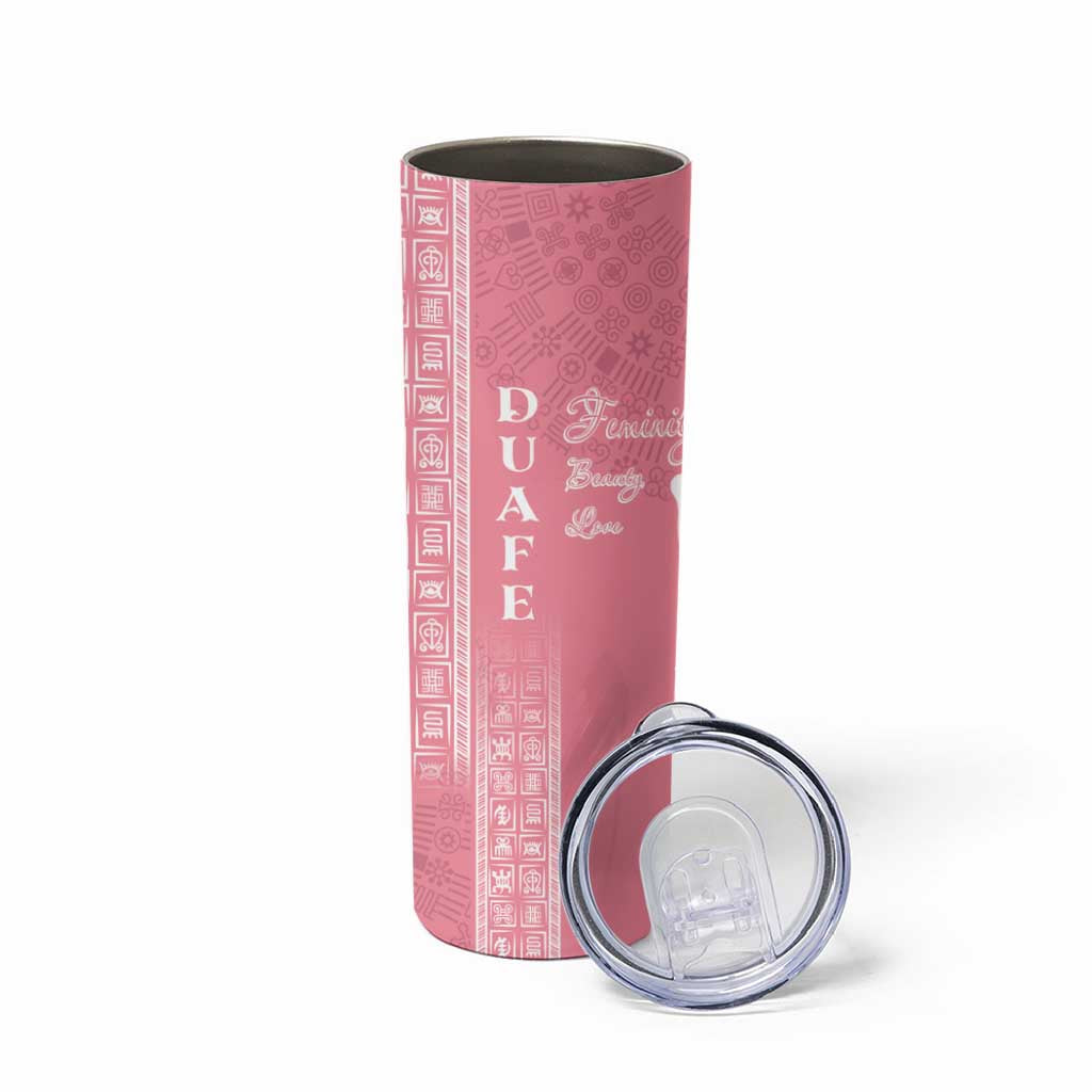Personalized Adinkra Akan Culture Skinny Tumbler Women's Day Duafe Symbol