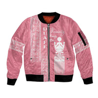 Personalized Adinkra Akan Culture Sleeve Zip Bomber Jacket Women's Day Duafe Symbol