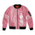 Personalized Adinkra Akan Culture Sleeve Zip Bomber Jacket Women's Day Duafe Symbol