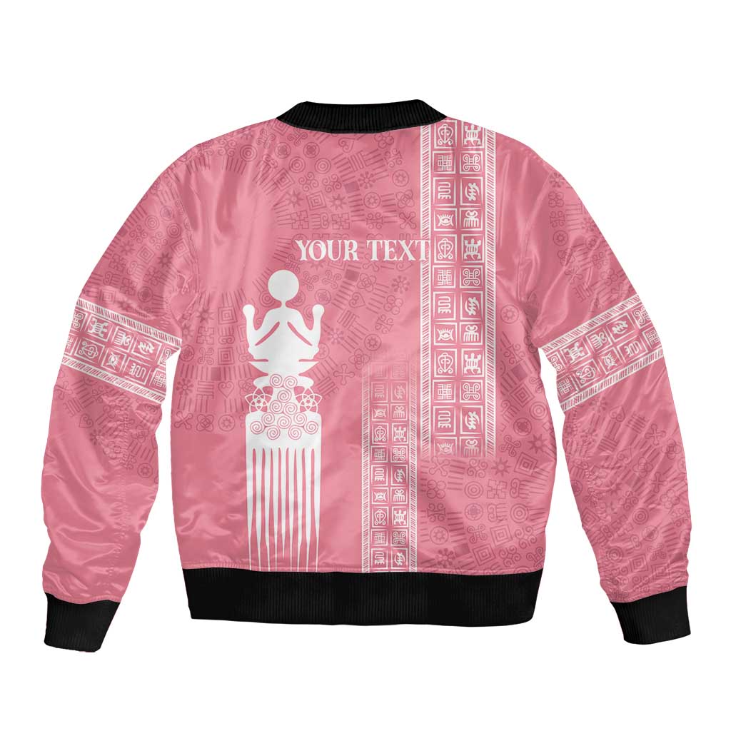 Personalized Adinkra Akan Culture Sleeve Zip Bomber Jacket Women's Day Duafe Symbol