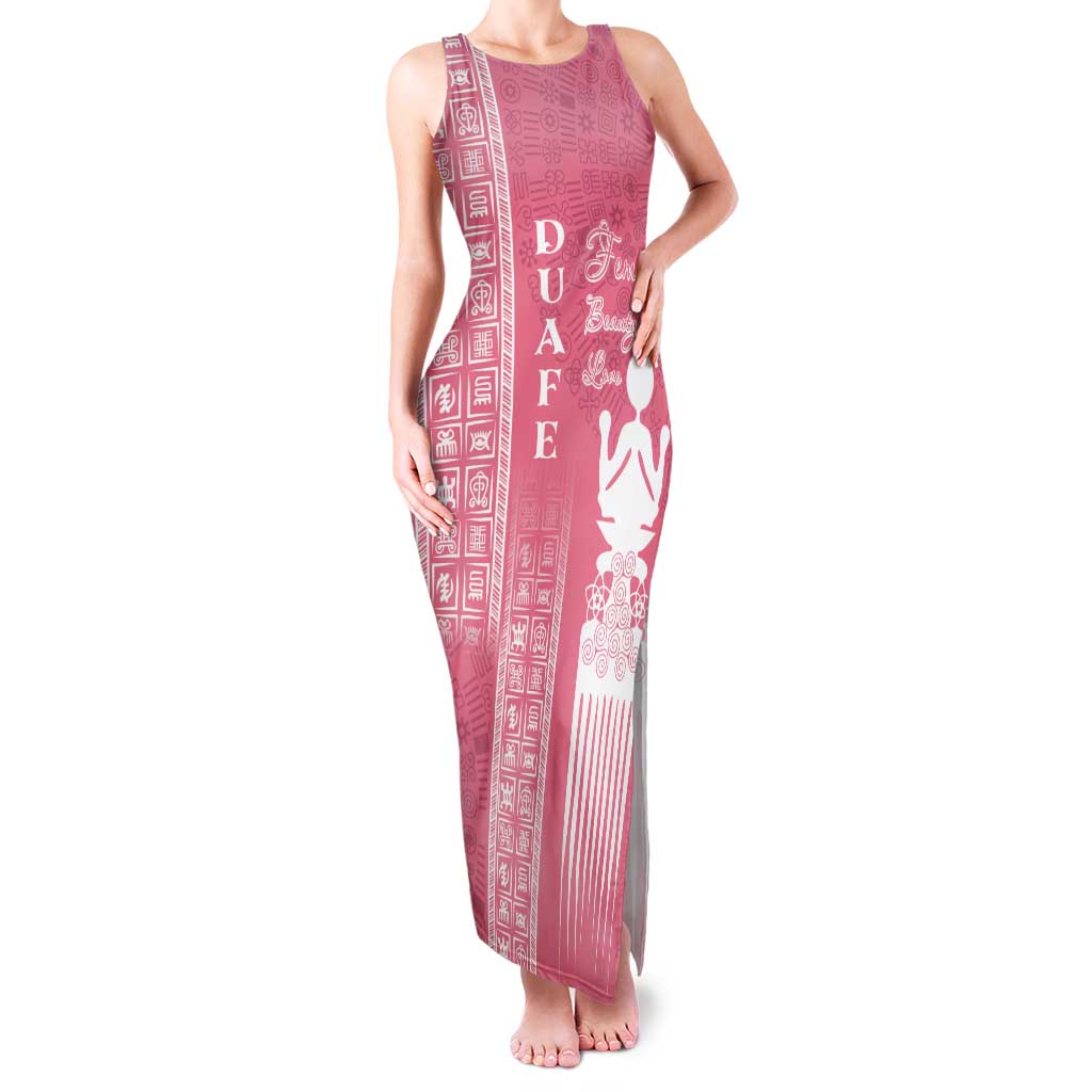 Personalized Adinkra Akan Culture Tank Maxi Dress Women's Day Duafe Symbol