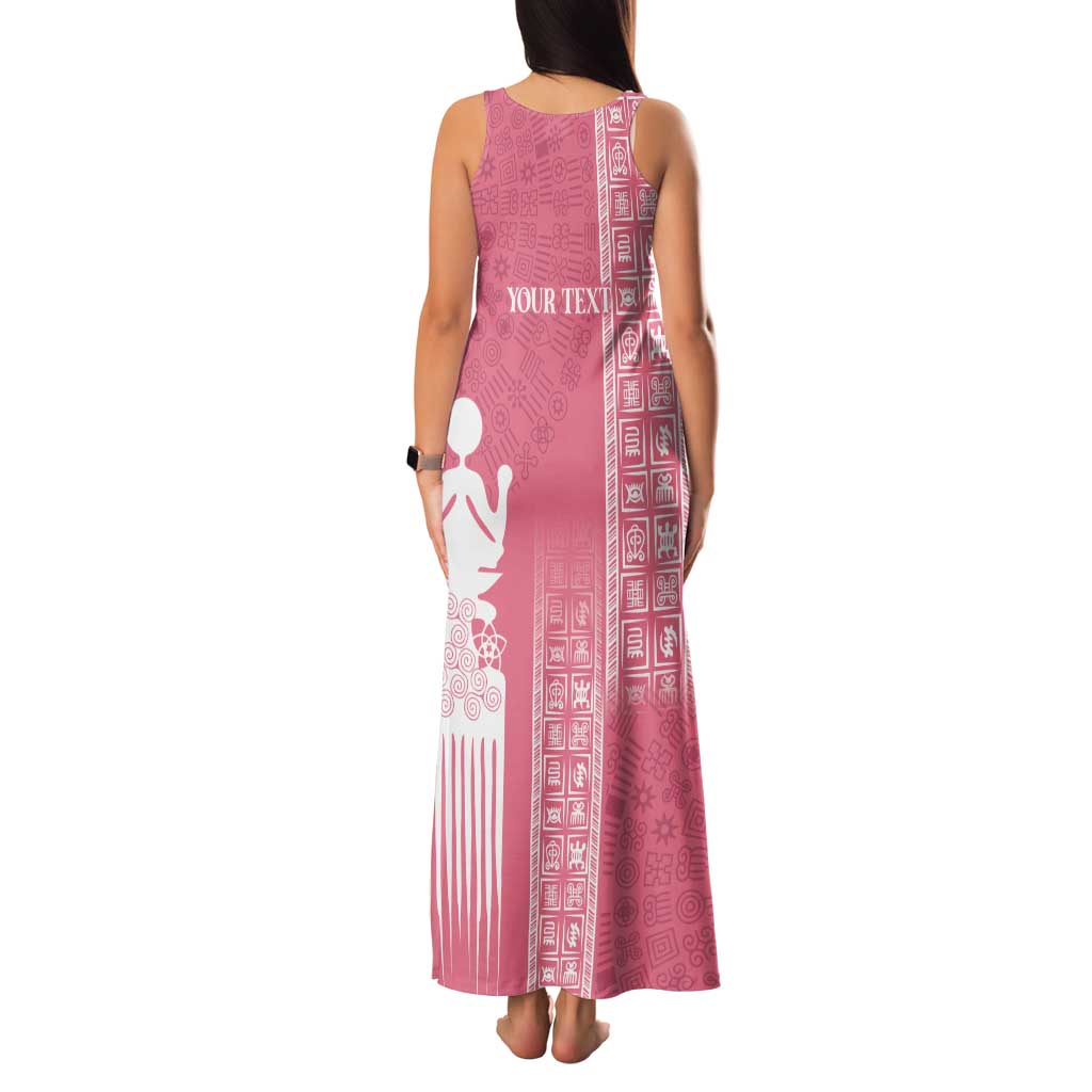 Personalized Adinkra Akan Culture Tank Maxi Dress Women's Day Duafe Symbol
