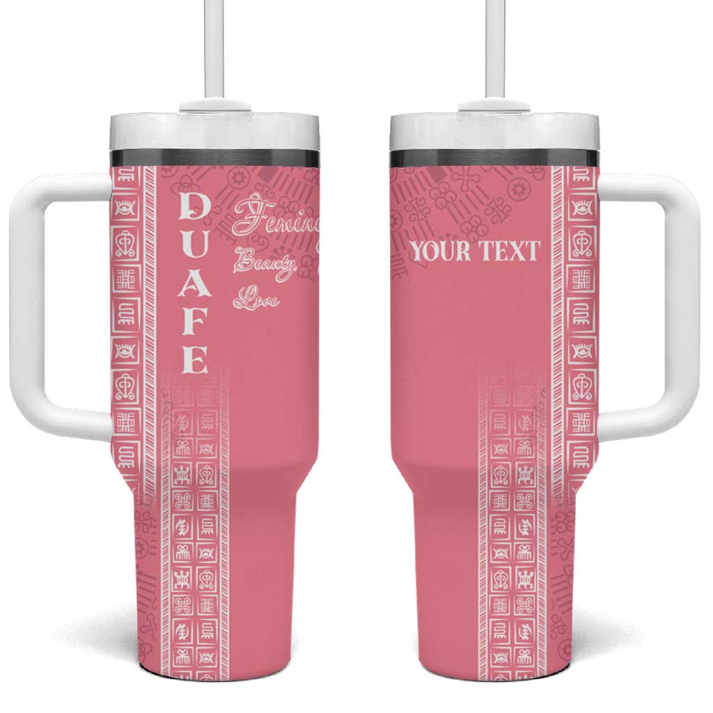Personalized Adinkra Akan Culture Tumbler With Handle Women's Day Duafe Symbol