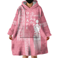 Personalized Adinkra Akan Culture Wearable Blanket Hoodie Women's Day Duafe Symbol