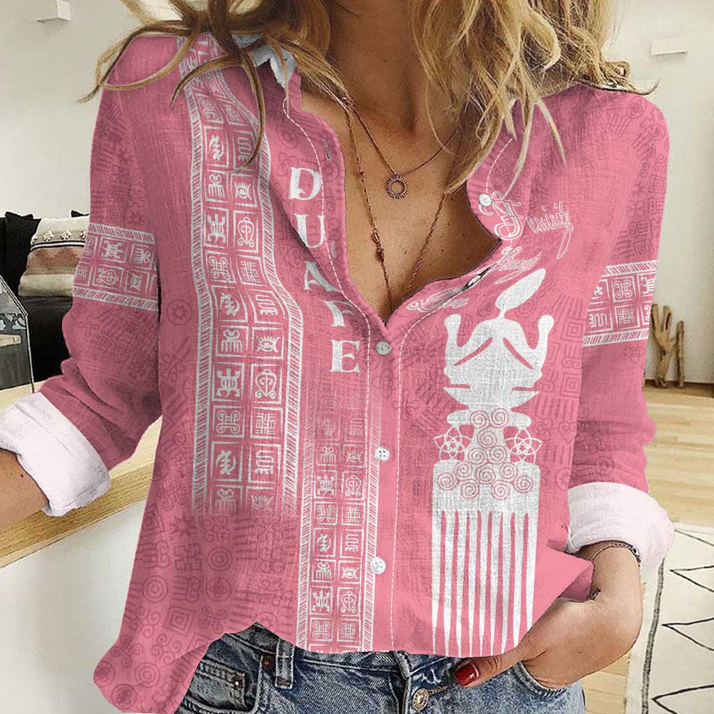 Personalized Adinkra Akan Culture Women Casual Shirt Women's Day Duafe Symbol