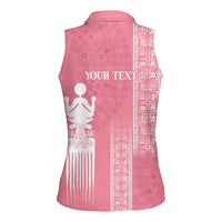 Personalized Adinkra Akan Culture Women Sleeveless Polo Shirt Women's Day Duafe Symbol