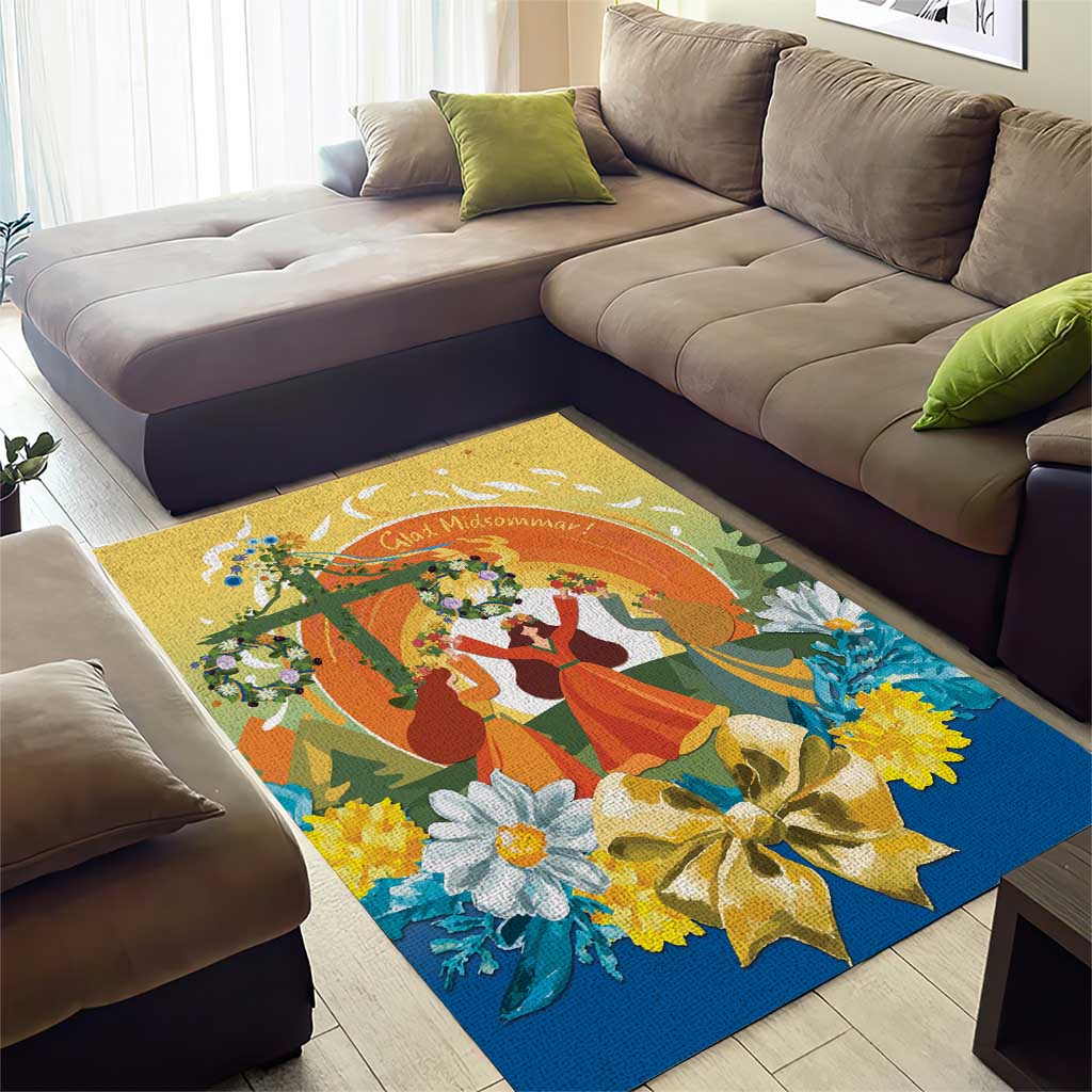 Sverige Glad Midsommar Area Rug Majstang Dancing