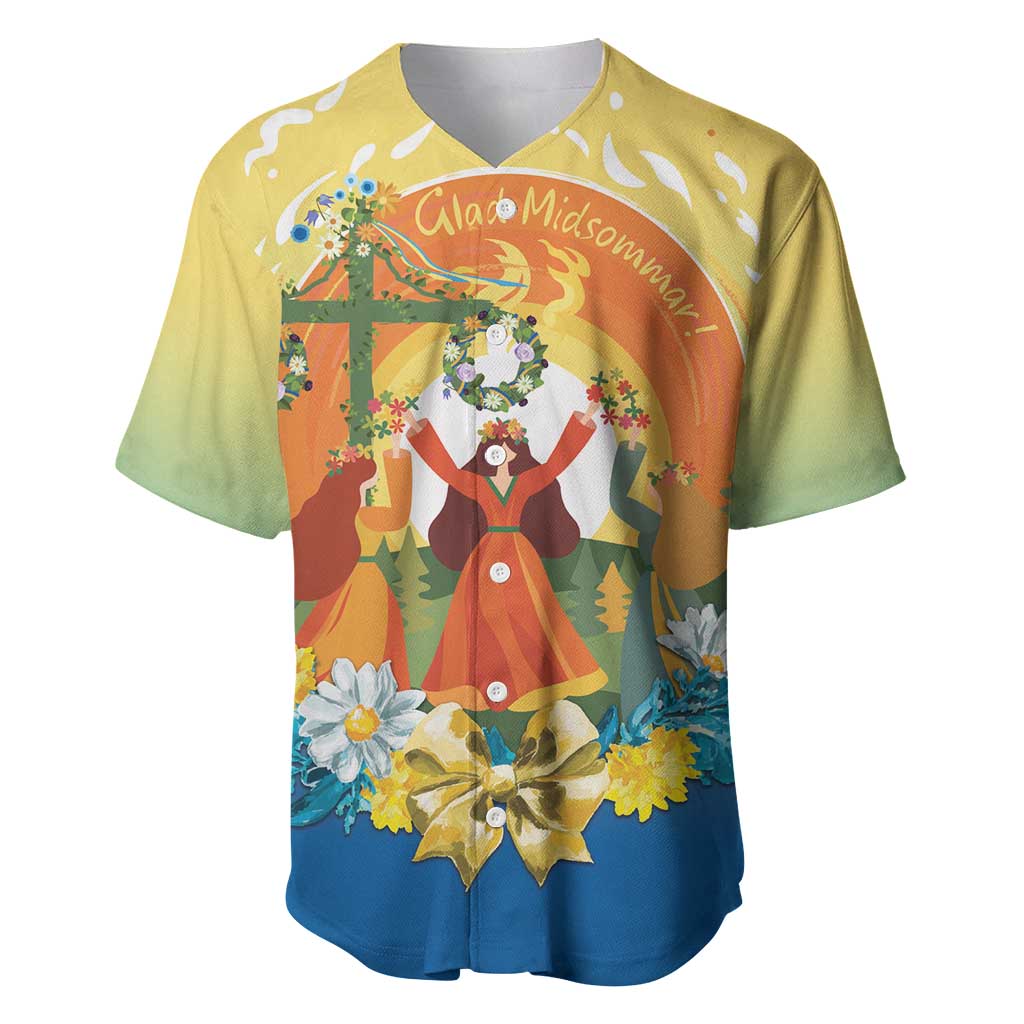 Sverige Glad Midsommar Baseball Jersey Majstang Dancing
