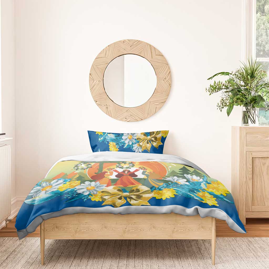 Sverige Glad Midsommar Bedding Set Majstang Dancing