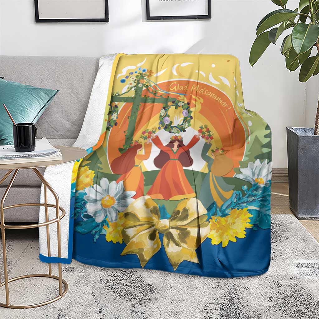 Sverige Glad Midsommar Blanket Majstang Dancing