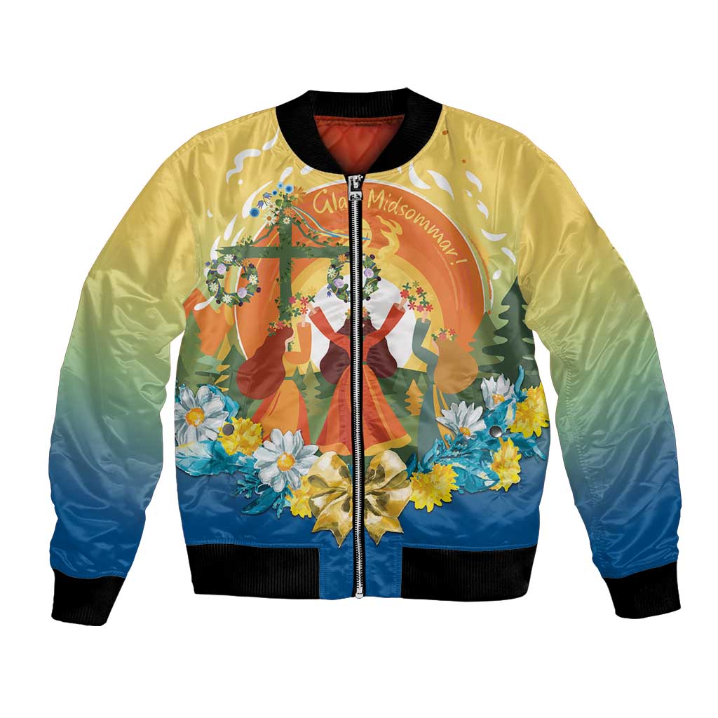 Sverige Glad Midsommar Bomber Jacket Majstang Dancing