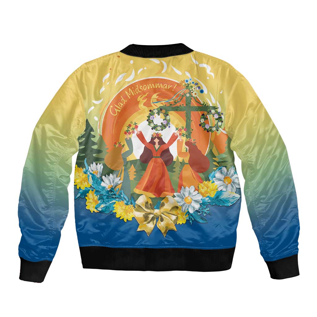 Sverige Glad Midsommar Bomber Jacket Majstang Dancing