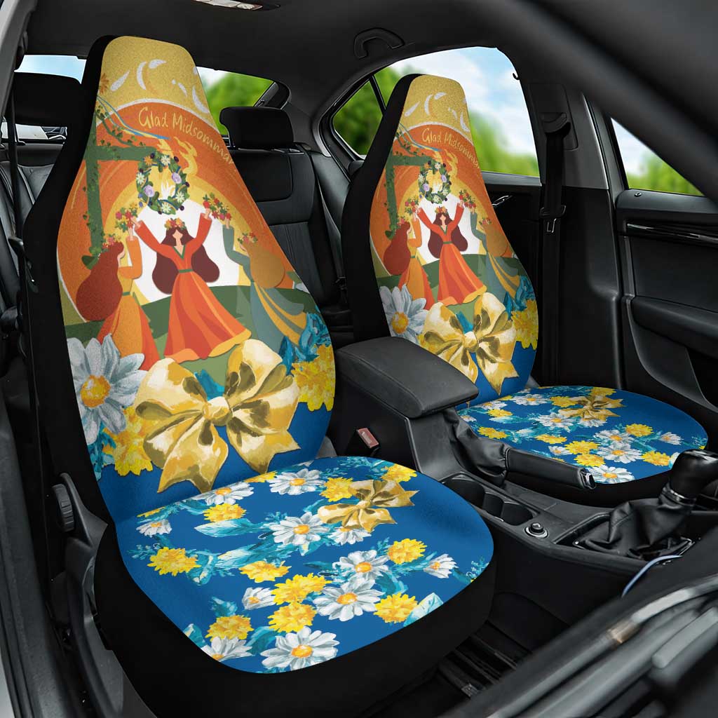 Sverige Glad Midsommar Car Seat Cover Majstang Dancing