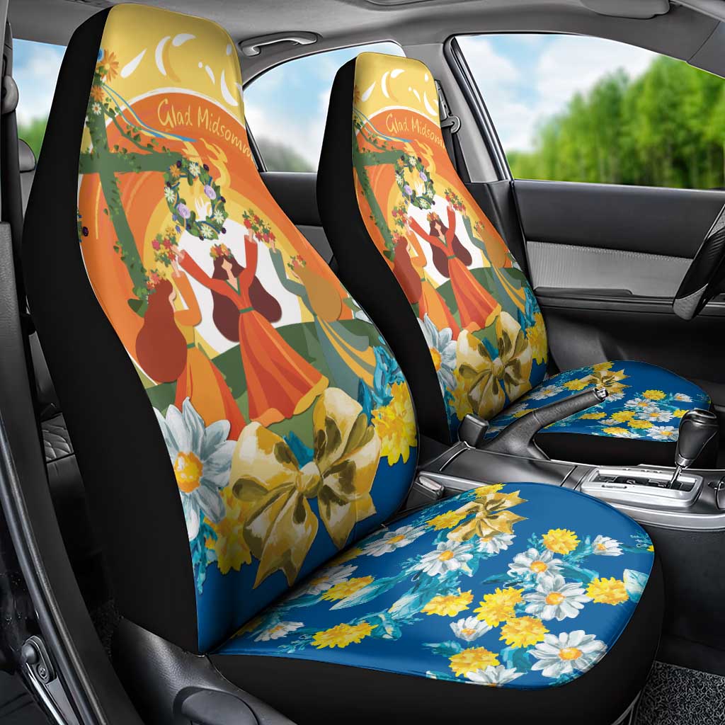 Sverige Glad Midsommar Car Seat Cover Majstang Dancing