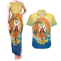 Sverige Glad Midsommar Couples Matching Tank Maxi Dress and Hawaiian Shirt Majstang Dancing