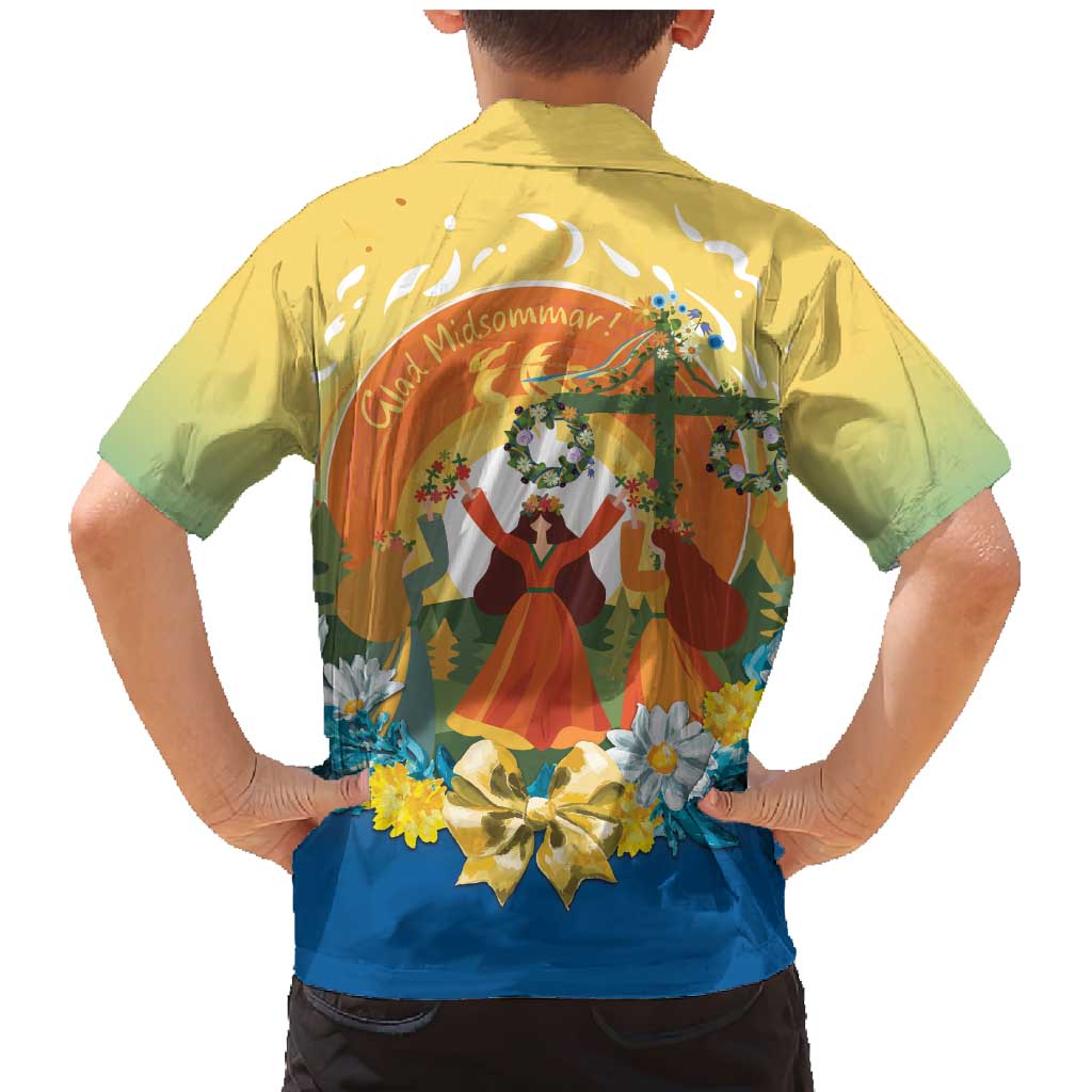 Sverige Glad Midsommar Family Matching Mermaid Dress and Hawaiian Shirt Majstang Dancing