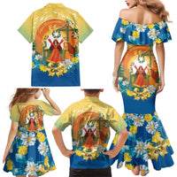 Sverige Glad Midsommar Family Matching Mermaid Dress and Hawaiian Shirt Majstang Dancing