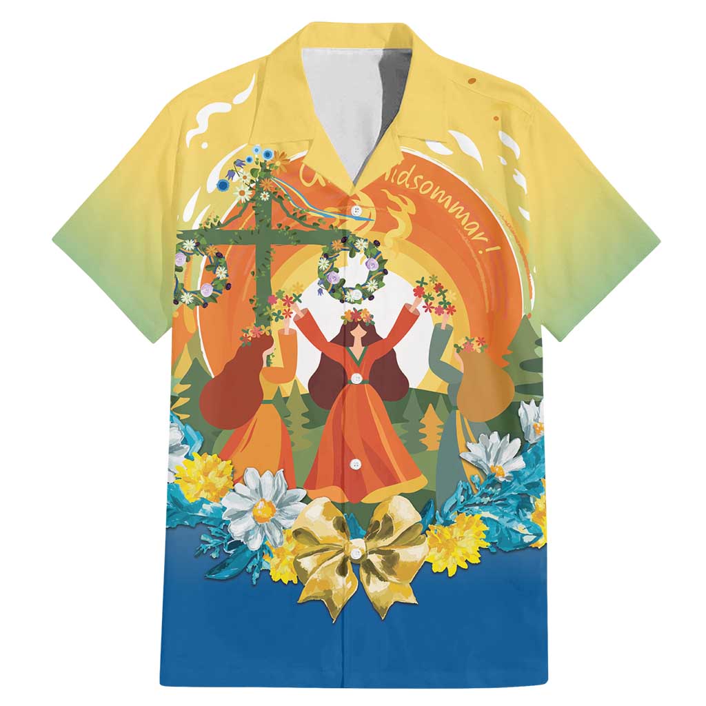 Sverige Glad Midsommar Family Matching Mermaid Dress and Hawaiian Shirt Majstang Dancing