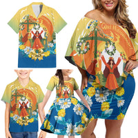 Sverige Glad Midsommar Family Matching Off Shoulder Short Dress and Hawaiian Shirt Majstang Dancing