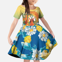 Sverige Glad Midsommar Family Matching Puletasi and Hawaiian Shirt Majstang Dancing