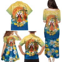 Sverige Glad Midsommar Family Matching Puletasi and Hawaiian Shirt Majstang Dancing