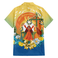 Sverige Glad Midsommar Family Matching Short Sleeve Bodycon Dress and Hawaiian Shirt Majstang Dancing