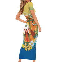 Sverige Glad Midsommar Family Matching Short Sleeve Bodycon Dress and Hawaiian Shirt Majstang Dancing
