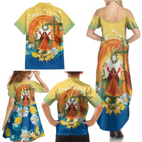 Sverige Glad Midsommar Family Matching Summer Maxi Dress and Hawaiian Shirt Majstang Dancing