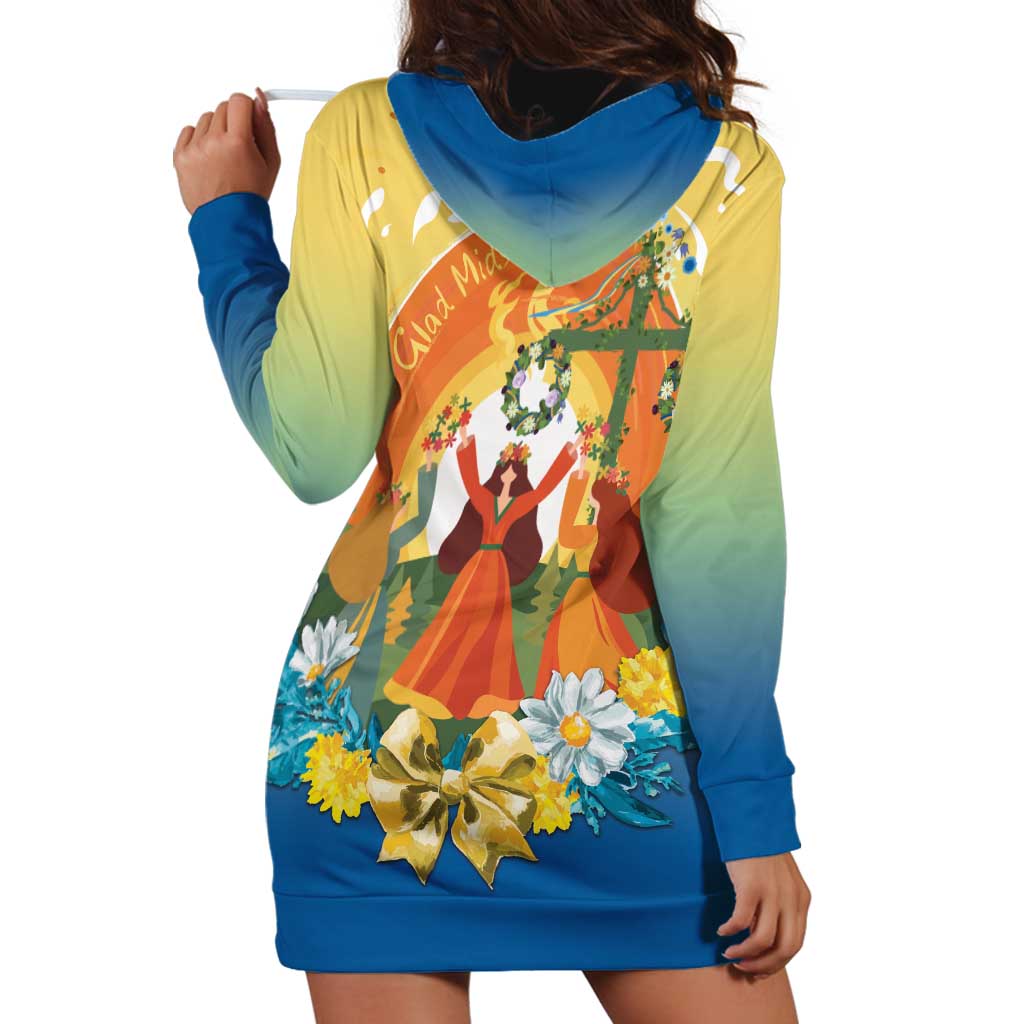 Sverige Glad Midsommar Hoodie Dress Majstang Dancing